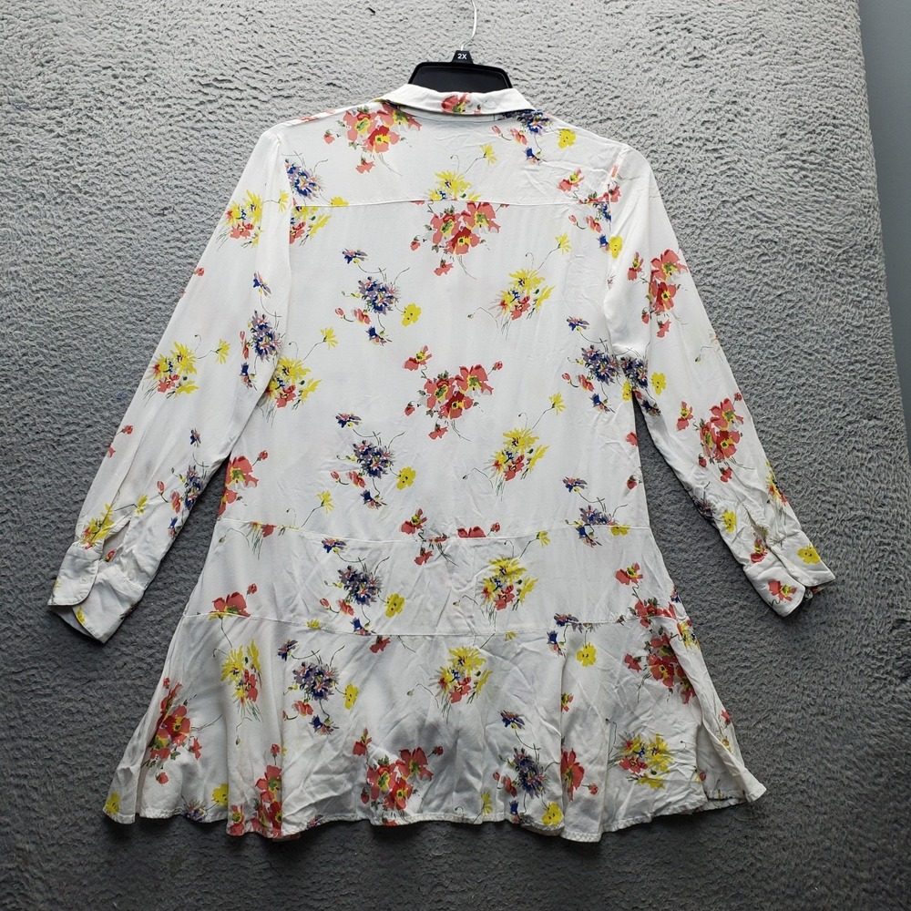 Chelsea & Theodore Tunic Top Womens S Multi Floral‎ Rayon Collared Button Front - Picture 2 of 10